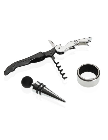 Caja forma libro con accesorios de vino