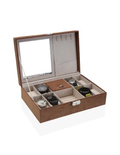 Caja para relojes de terciopelo marron