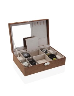 Caja para relojes de terciopelo marron 2