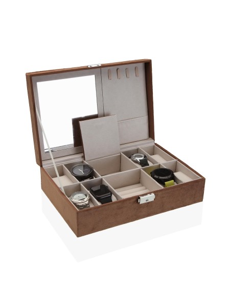 Caja para relojes de terciopelo marron