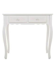 Mueble recibidor blanco con 2 cajones