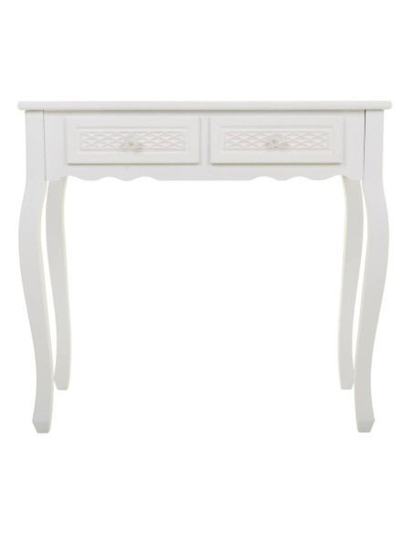 Mueble recibidor blanco con 2 cajones