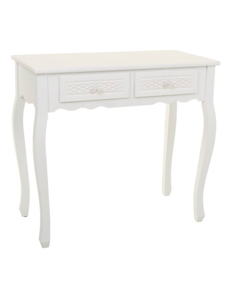 Mueble recibidor blanco con 2 cajones