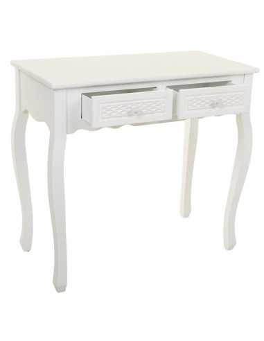 Mueble recibidor blanco con 2 cajones