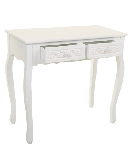 Mueble recibidor blanco con 2 cajones