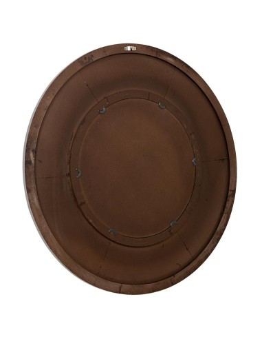 Espejo madera redondo con relieve 80cm