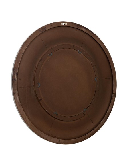 Espejo madera redondo con relieve 80cm