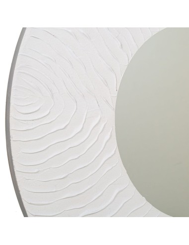Espejo madera redondo con relieve 80cm
