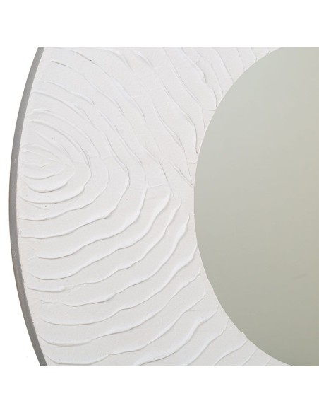 Espejo madera redondo con relieve 80cm