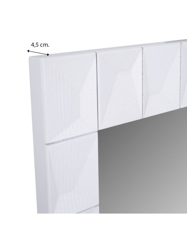 Espejo de madera blanco lacado