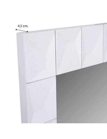 Espejo de madera blanco lacado