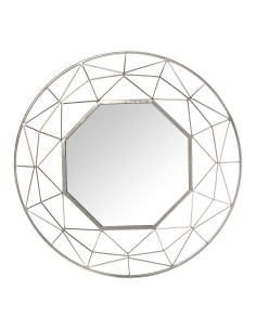 Espejo metal plateado 84cm