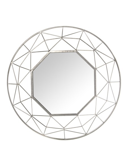 Espejo metal plateado 84cm
