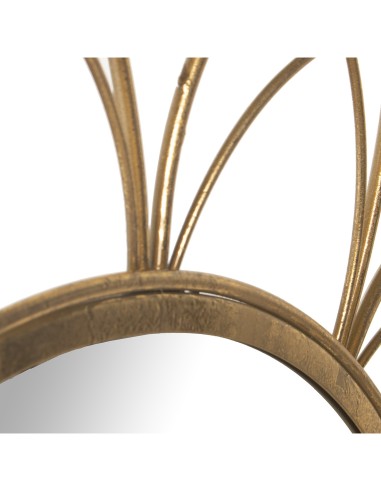 Espejo de metal en oro 80cm
