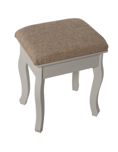 Mesa tocador blanco con espejo y banco