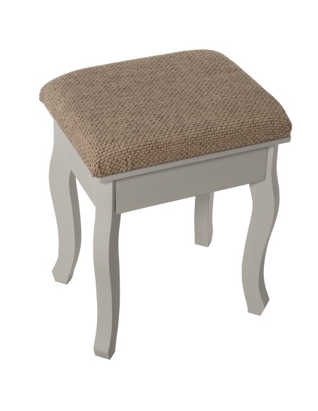 Mesa tocador blanco con espejo y banco