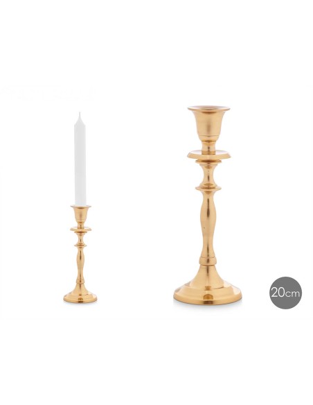 Candelabro de aluminio dorado 20cm