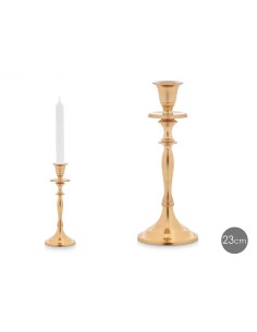 Candelabro aluminio dorado 24cm