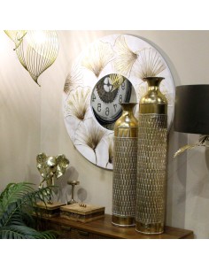 Jarrón metal en dorado 89cm 2