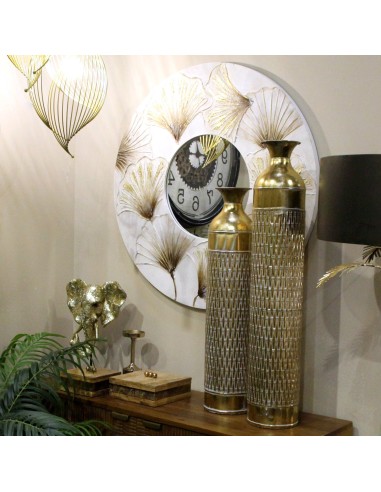 Jarrón metal en dorado 89cm