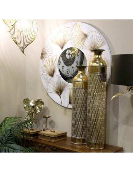 Jarrón metal dorado 76cm