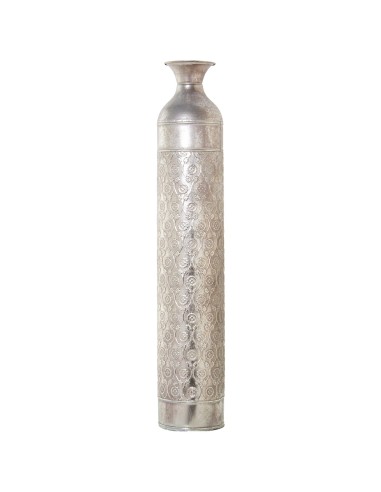 Jarrón metal plateado 89cm