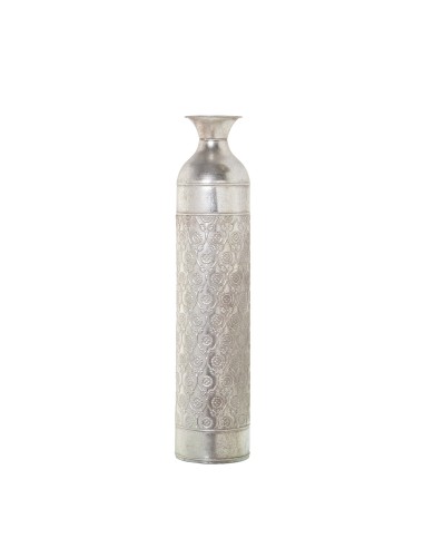 Jarrón metal plateado 76cm