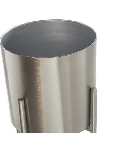 Macetero metal plata con pie 75cm