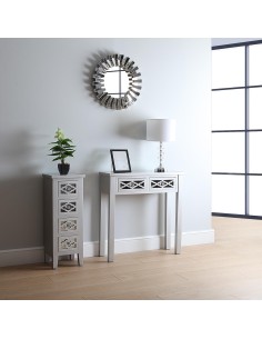 Entrada de espejo plata 2 cajones 2