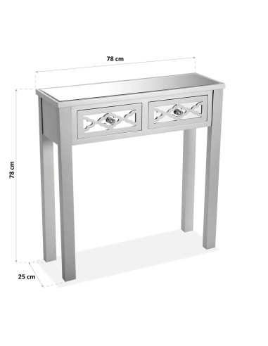 Entrada de espejo plata 2 cajones