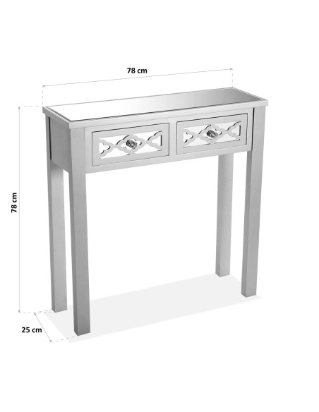 Entrada de espejo plata 2 cajones