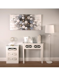 Entrada espejo blanca 2 cajones 2