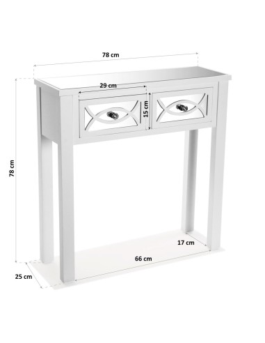 Entrada espejo blanca 2 cajones