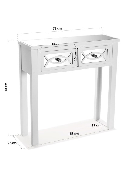 Entrada espejo blanca 2 cajones