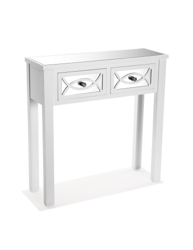 Entrada espejo blanca 2 cajones