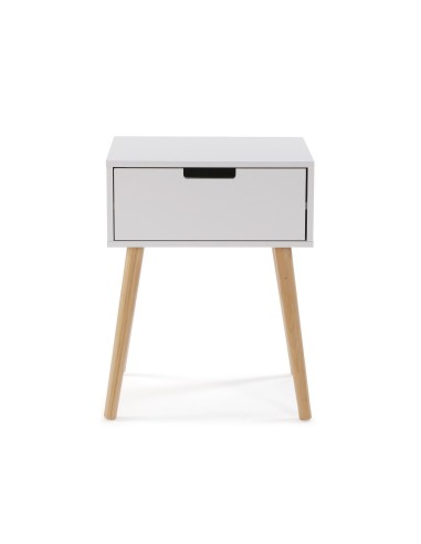 Mesita auxiliar blanca 1 cajón