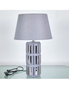 Lampara cerámica plata 53cm 2