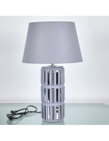 Lampara cerámica plata 53cm
