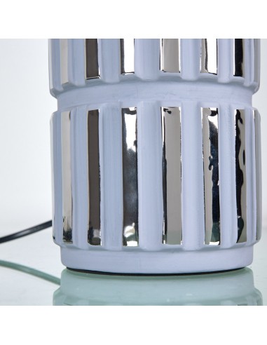 Lampara cerámica plata 53cm