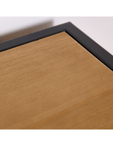 Recibidor madera con dos cajones y estructura metálica