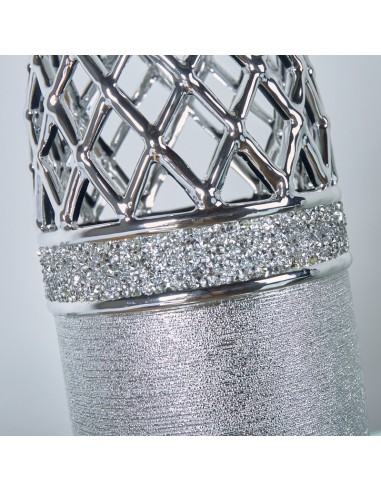 Jarrón cerámica plata 33cm