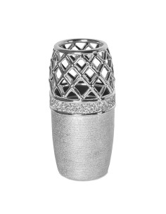 Jarrón cerámica plata 33cm
