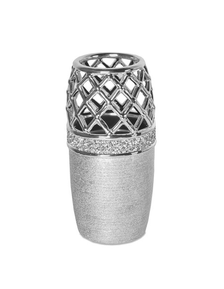 Jarrón cerámica plata 33cm