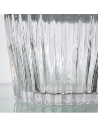 Jarrón cilíndrico cristal ondulado 33cm