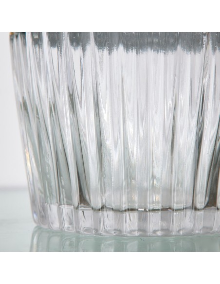 Jarrón cilíndrico cristal ondulado 33cm