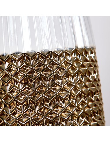 Jarrón cilíndrico cristal ondulado 33cm