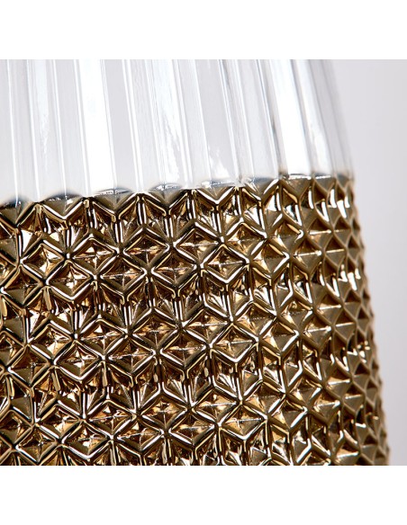 Jarrón cilíndrico cristal ondulado 33cm