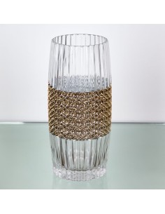Jarrón cristal y dorado 30cm 2