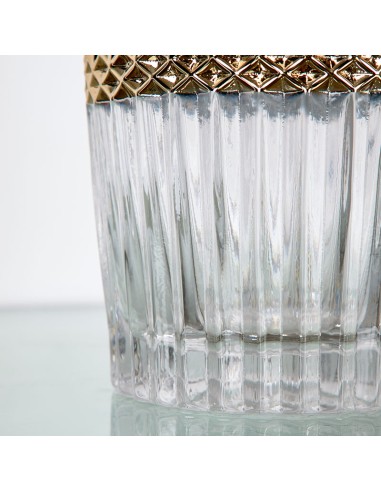 Jarrón cristal y dorado 30cm