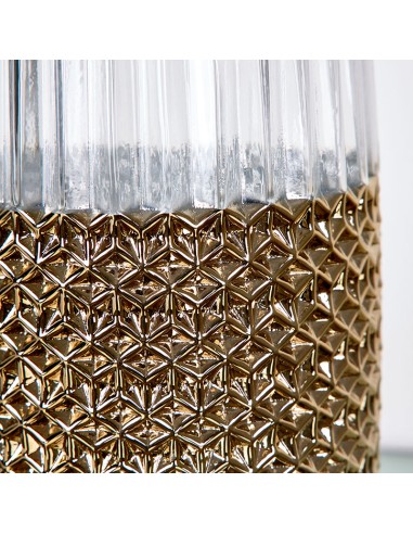Jarrón cristal y dorado 30cm